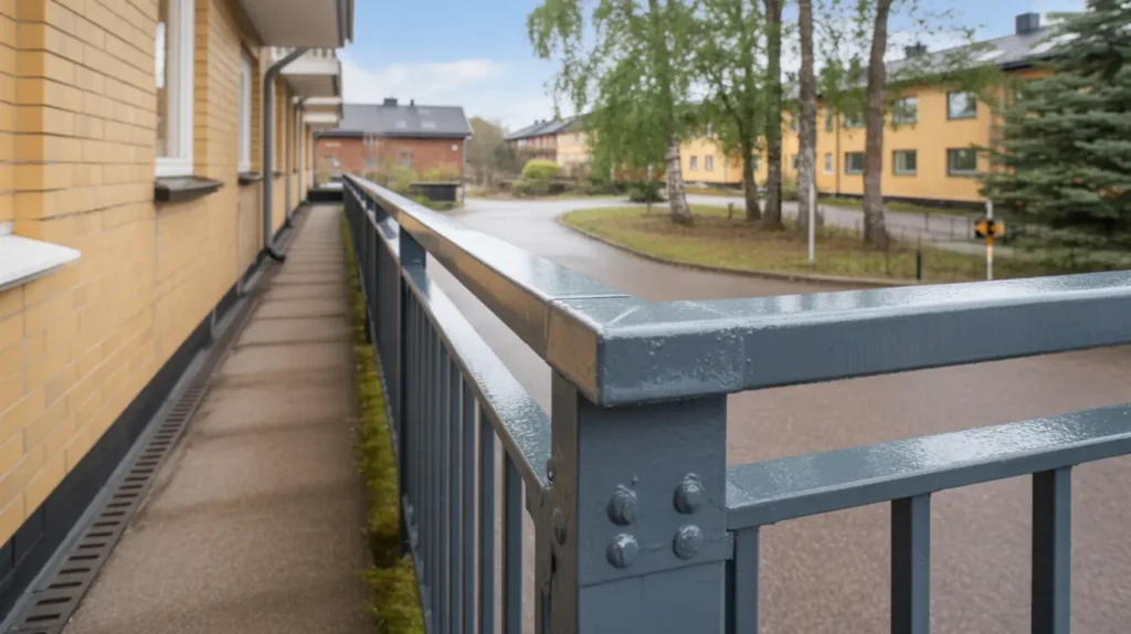 balkongr cken och loftg ngar rostskyddsm lades i biskopsg rden hisingen